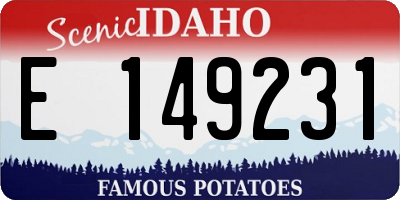 ID license plate E149231