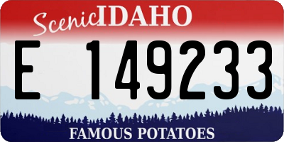 ID license plate E149233