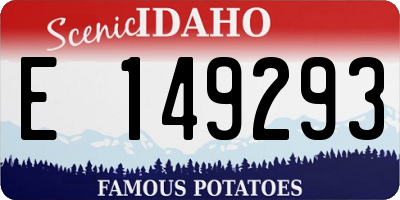 ID license plate E149293