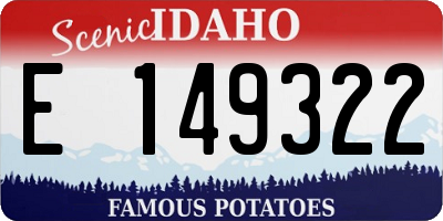 ID license plate E149322