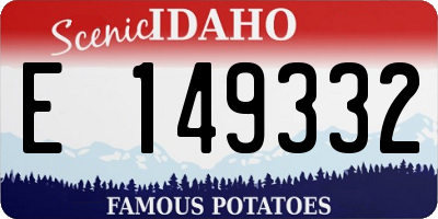 ID license plate E149332