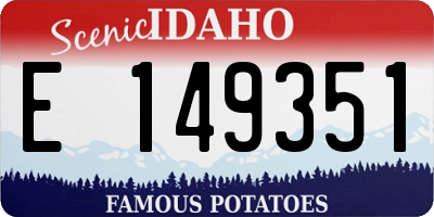 ID license plate E149351