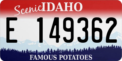 ID license plate E149362