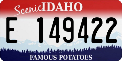 ID license plate E149422