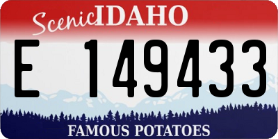 ID license plate E149433