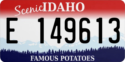 ID license plate E149613