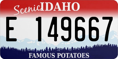 ID license plate E149667