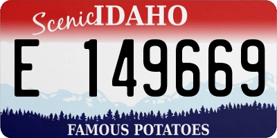 ID license plate E149669