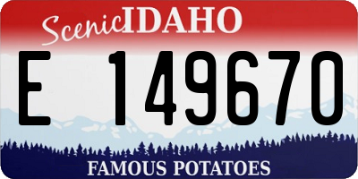 ID license plate E149670