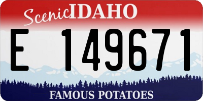 ID license plate E149671