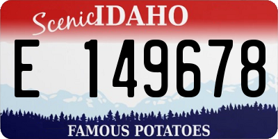 ID license plate E149678