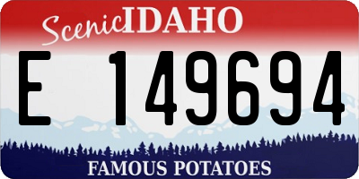 ID license plate E149694