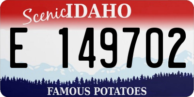 ID license plate E149702