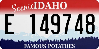 ID license plate E149748