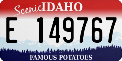ID license plate E149767