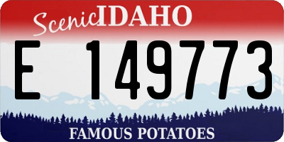 ID license plate E149773