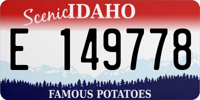 ID license plate E149778