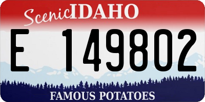ID license plate E149802