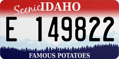 ID license plate E149822