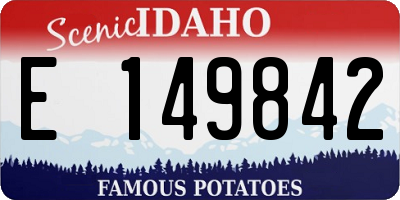 ID license plate E149842