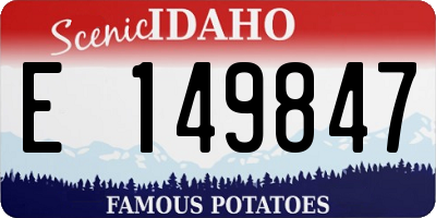 ID license plate E149847
