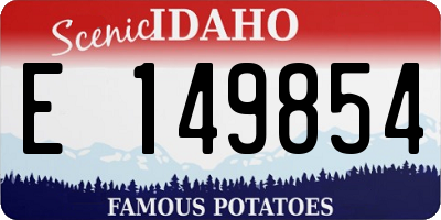 ID license plate E149854