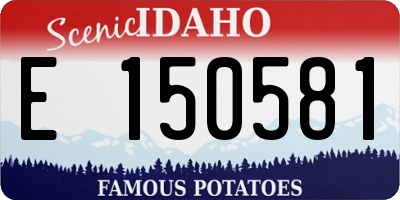 ID license plate E150581