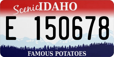 ID license plate E150678