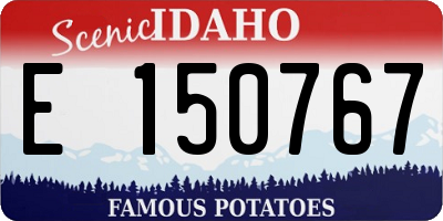 ID license plate E150767
