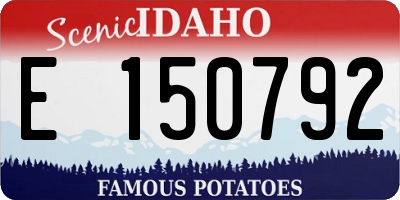 ID license plate E150792