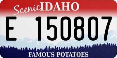 ID license plate E150807