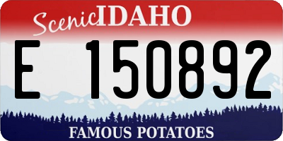 ID license plate E150892