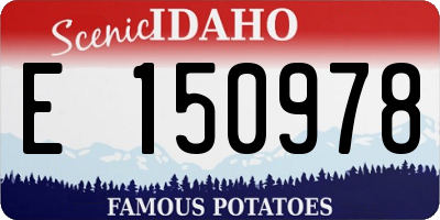 ID license plate E150978