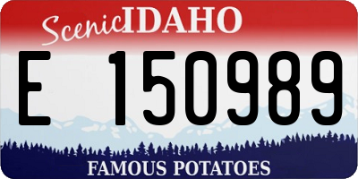 ID license plate E150989