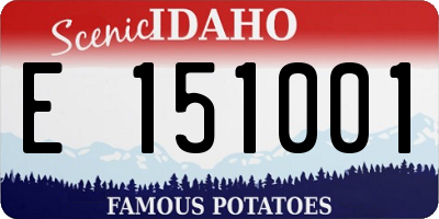 ID license plate E151001