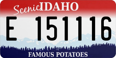ID license plate E151116