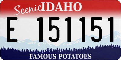 ID license plate E151151