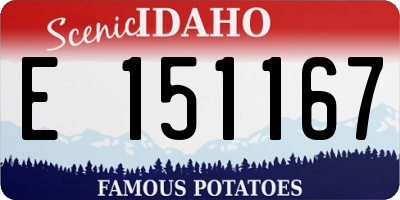 ID license plate E151167