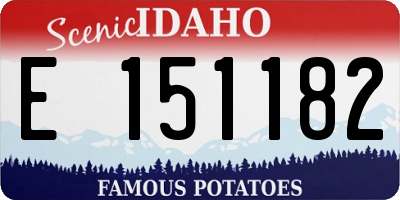 ID license plate E151182