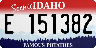 ID license plate E151382