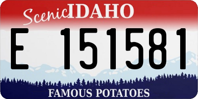ID license plate E151581