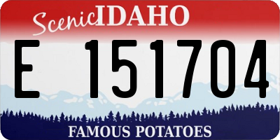 ID license plate E151704