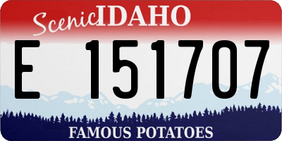 ID license plate E151707