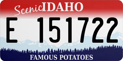 ID license plate E151722