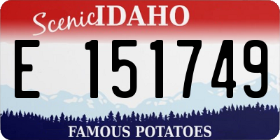 ID license plate E151749
