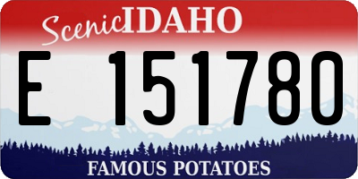 ID license plate E151780