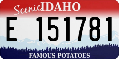 ID license plate E151781