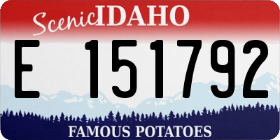 ID license plate E151792