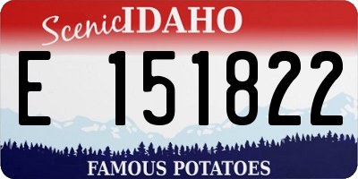 ID license plate E151822