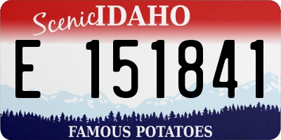 ID license plate E151841